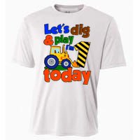 Let's Dig And Play I'm 1 One Today 1st Birthday Party Excavator Cooling Performance Crew T-Shirt