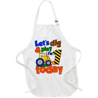 Let's Dig And Play I'm 1 One Today 1st Birthday Party Excavator Apron