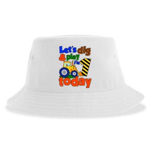 Let's Dig And Play I'm 1 One Today 1st Birthday Party Excavator Sustainable Bucket Hat