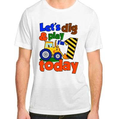 Let's Dig And Play I'm 1 One Today 1st Birthday Party Excavator Adult ChromaSoft Performance T-Shirt