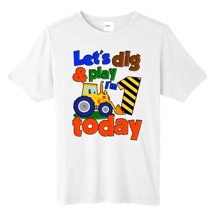 Let's Dig And Play I'm 1 One Today 1st Birthday Party Excavator Tall Fusion ChromaSoft Performance T-Shirt