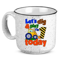 Let's Dig And Play I'm 1 One Today 1st Birthday Party Excavator 15oz Campfire Ceramic Mug