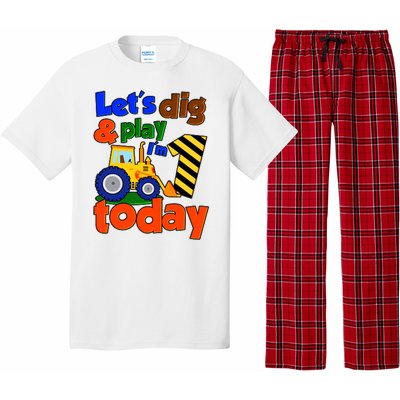 Let's Dig And Play I'm 1 One Today 1st Birthday Party Excavator Pajama Set