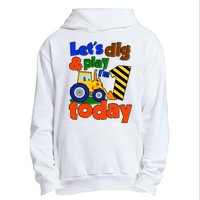 Let's Dig And Play I'm 1 One Today 1st Birthday Party Excavator Urban Pullover Hoodie