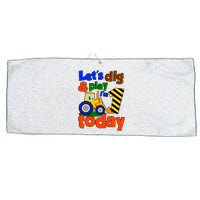 Let's Dig And Play I'm 1 One Today 1st Birthday Party Excavator Large Microfiber Waffle Golf Towel