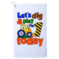 Let's Dig And Play I'm 1 One Today 1st Birthday Party Excavator Golf Towel