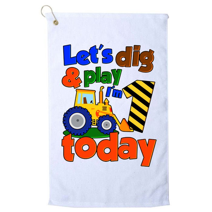 Let's Dig And Play I'm 1 One Today 1st Birthday Party Excavator Golf Towel