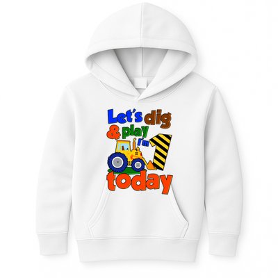 Let's Dig And Play I'm 1 One Today 1st Birthday Party Excavator Kids Hoodie