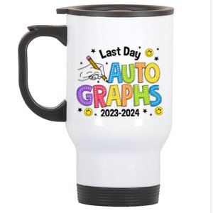 Last Day Autographs Peace Out School Stainless Steel Travel Mug