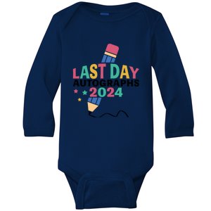 Last Day Autographs 2024 End Of School Baby Long Sleeve Bodysuit