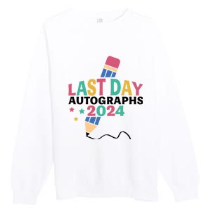 Last Day Autographs 2024 End Of School Premium Crewneck Sweatshirt