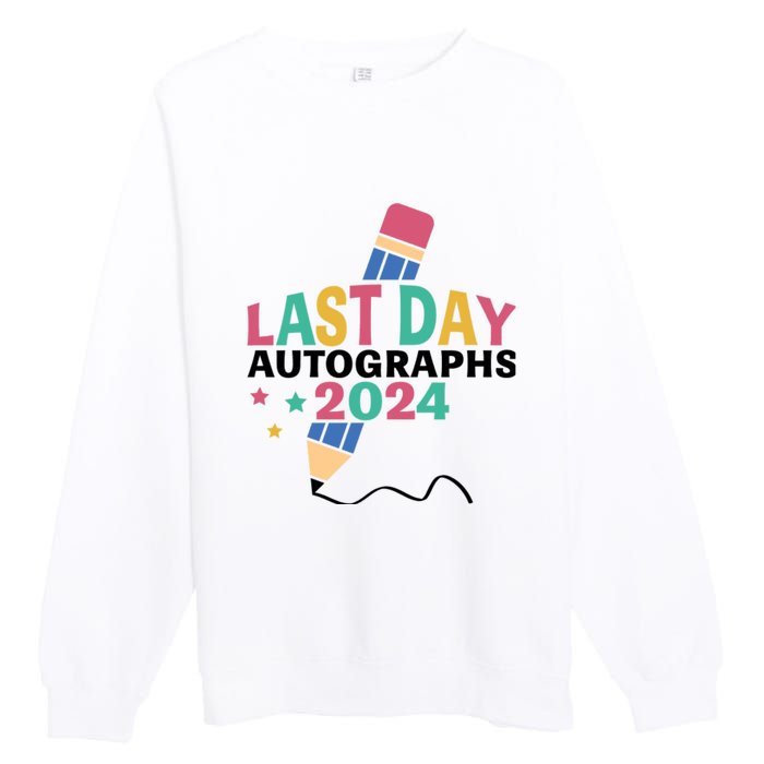 Last Day Autographs 2024 End Of School Premium Crewneck Sweatshirt