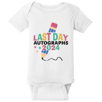 Last Day Autographs 2024 End Of School Baby Bodysuit