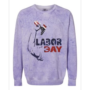 Labor Day America Flag Laborer Gift Happy Labor Day Gift Colorblast Crewneck Sweatshirt