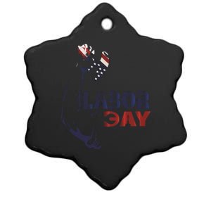 Labor Day America Flag Laborer Gift Happy Labor Day Gift Ceramic Star Ornament