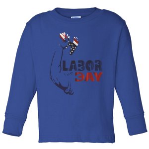 Labor Day America Flag Laborer Gift Happy Labor Day Gift Toddler Long Sleeve Shirt