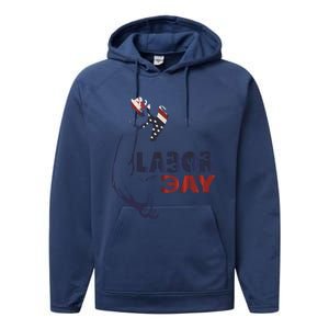 Labor Day America Flag Laborer Gift Happy Labor Day Gift Performance Fleece Hoodie