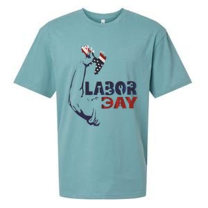 Labor Day America Flag Laborer Gift Happy Labor Day Gift Sueded Cloud Jersey T-Shirt