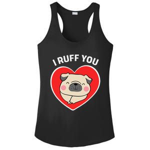 Lucky Dog Animal Rescue I Ruff You Valentine's Day Ladies PosiCharge Competitor Racerback Tank