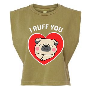 Lucky Dog Animal Rescue I Ruff You Valentine's Day Garment-Dyed Women's Muscle Tee