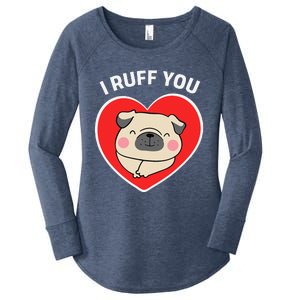 Lucky Dog Animal Rescue I Ruff You Valentine's Day Women's Perfect Tri Tunic Long Sleeve Shirt