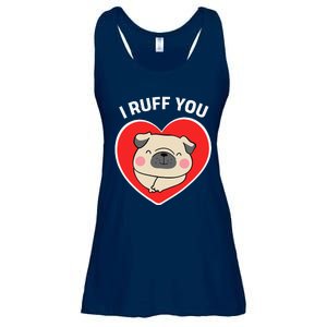 Lucky Dog Animal Rescue I Ruff You Valentine's Day Ladies Essential Flowy Tank