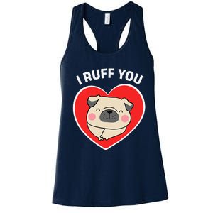 Lucky Dog Animal Rescue I Ruff You Valentine's Day Women's Racerback Tank