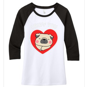 Lucky Dog Animal Rescue I Ruff You Valentine's Day Women's Tri-Blend 3/4-Sleeve Raglan Shirt