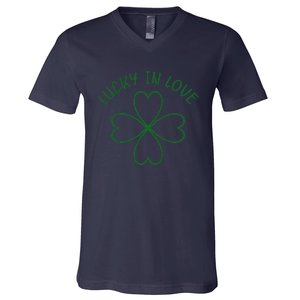 Lucky Dog Animal Rescue Valentine's Day V-Neck T-Shirt