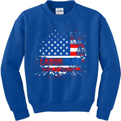 Labor Day American Flag Summer Celebration Gift Kids Sweatshirt