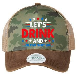 Lets Drink And Blow Shit Up Drink Fan USA Independence Day Legacy Tie Dye Trucker Hat