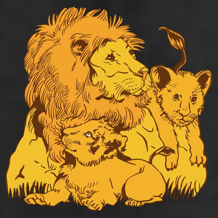Lion Dad And Babies Cool Comfort Performance Bucket Hat