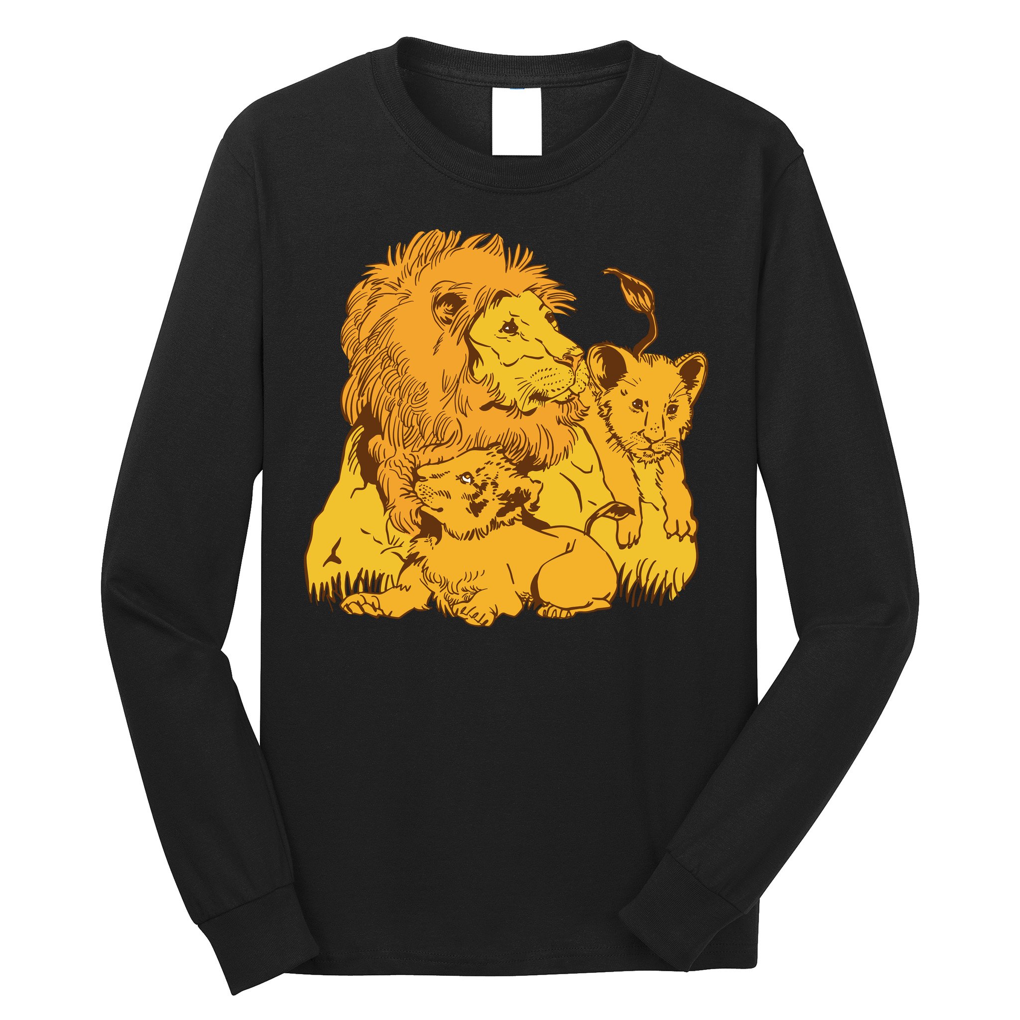 Lion Dad And Babies Long Sleeve Shirt