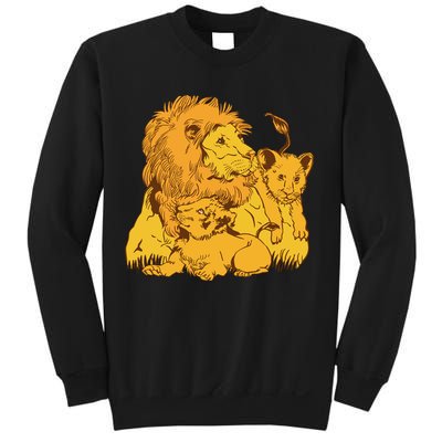 Lion Dad And Babies Sweatshirt