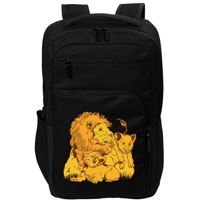 Lion Dad And Babies Impact Tech Backpack