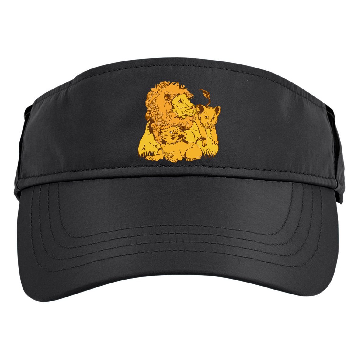 Lion Dad And Babies Adult Drive Performance Visor