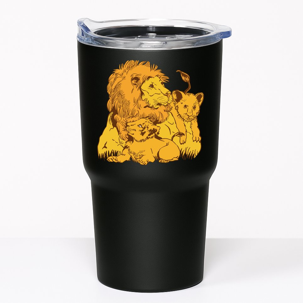 Lion Dad And Babies Tumbler