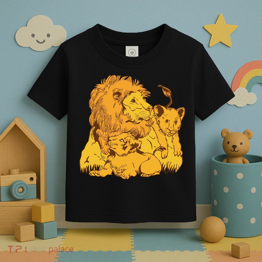 Lion Dad And Babies Toddler T-Shirt