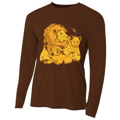 Lion Dad And Babies Cooling Performance Long Sleeve Crew