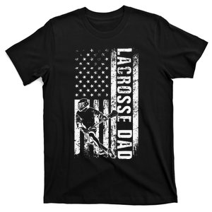 Lacrosse DAD American Flag Lax Daddy Father's Day T-Shirt