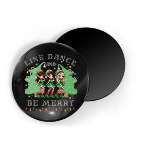 Line Dance And Be Merry Christmas Elf Dancing Holiday Season Magnet