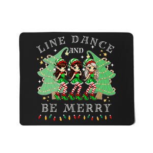 Line Dance And Be Merry Christmas Elf Dancing Holiday Season Mousepad