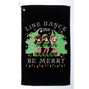 Line Dance And Be Merry Christmas Elf Dancing Holiday Season Platinum Collection Golf Towel