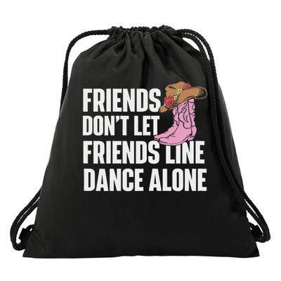 Line Dance Alone Country Music Western Dancer Cowgirl Drawstring Bag