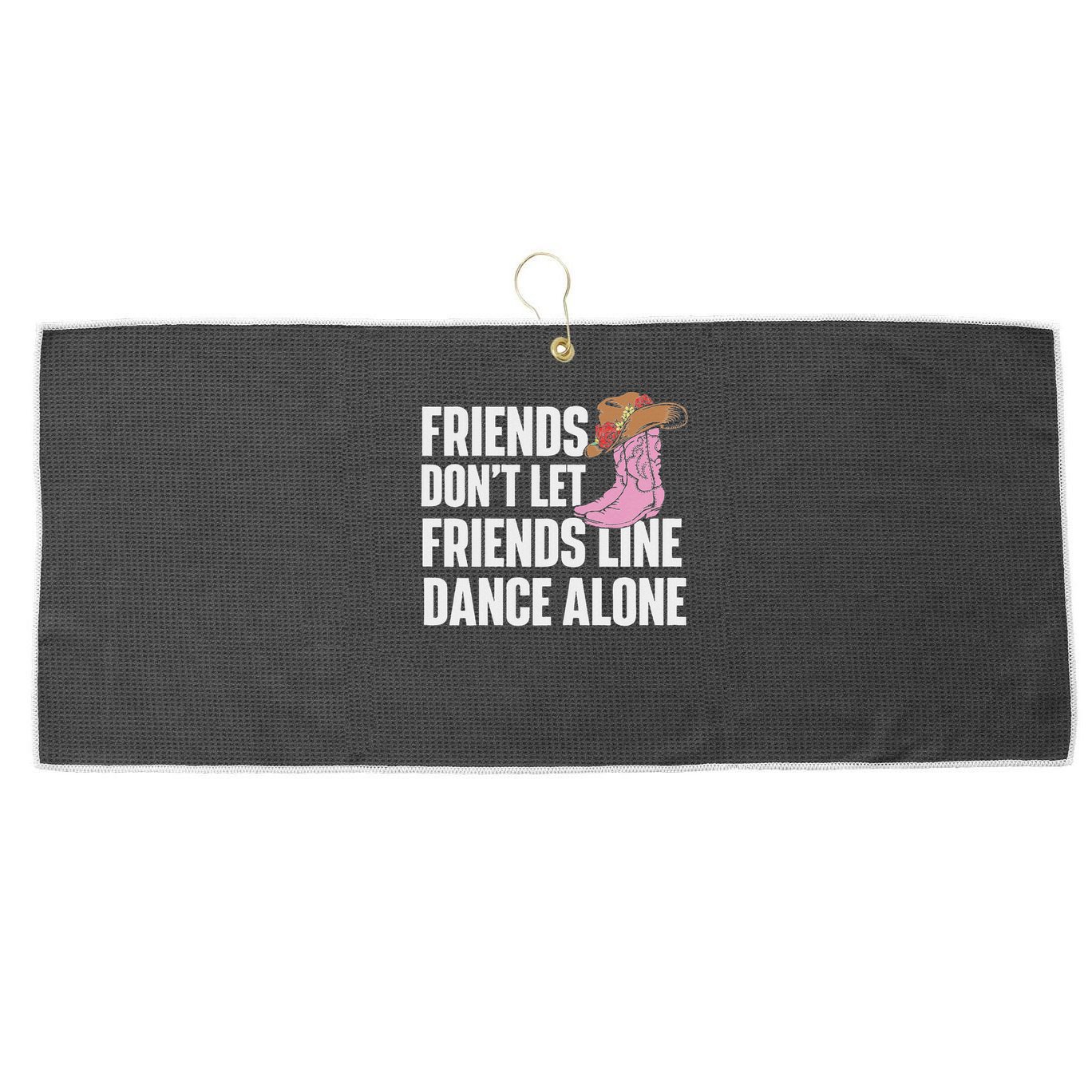 Line Dance Alone Country Music Western Dancer Cowgirl Large Microfiber Waffle Golf Towel