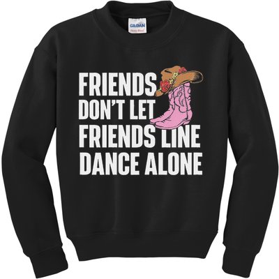 Line Dance Alone Country Music Western Dancer Cowgirl Kids Sweatshirt