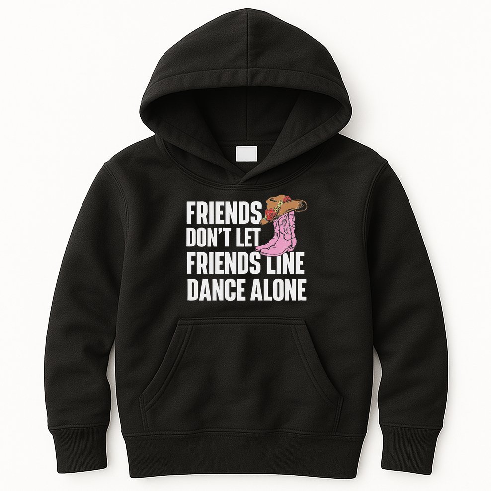 Line Dance Alone Country Music Western Dancer Cowgirl Kids Hoodie