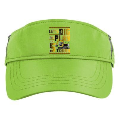 Let's Dig And Play I'm 5 Today 5th Birthday Party Excavator Adult Drive Performance Visor