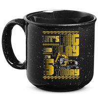 Let's Dig And Play I'm 5 Today 5th Birthday Party Excavator 15oz Campfire Ceramic Mug