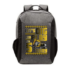 Let's Dig And Play I'm 5 Today 5th Birthday Party Excavator Vector Backpack